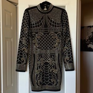 Fashion Nova - open back, black body con dress. Never worn! Size - XL